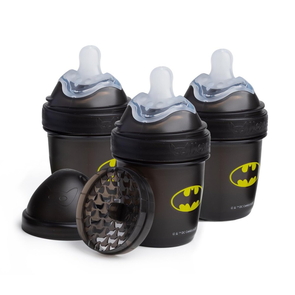 Batman DC Comics - Herobility Double Anti-Colic Baby Bottles - 5 fl oz/140ml - 3-Pack