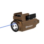 OLIGHT Baldr S Blue Beam 800 Lumens Magnetic USB Rechargeable Tactical Flashlight with White LED Combo, Compact Rail Mounted Light with 1913 or GL Rail, Battery Included (Desert Tan)