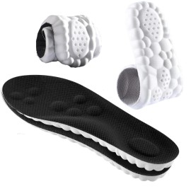 4D Cloud Technology Super Soft Comfort Insoles - U-Shape Memory Foam, Cloud Feeling, Sports Memory Foam (Black, Men 9-10.5/Women 10.5-12)