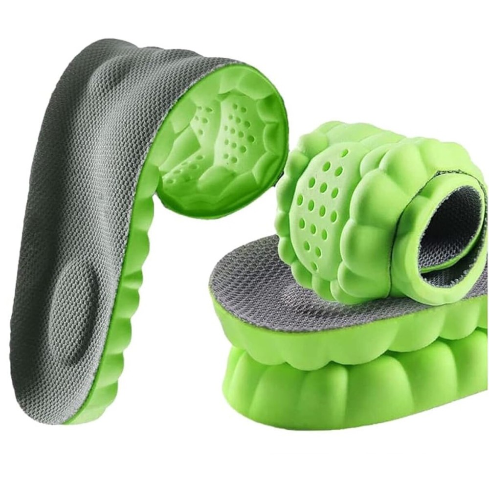 4D Cloud Technology Super Soft Comfort Insoles - U-Shape Memory Foam, Cloud Feeling, Sports Memory Foam (Green, Men 8-8.5/Women 9.5-10)