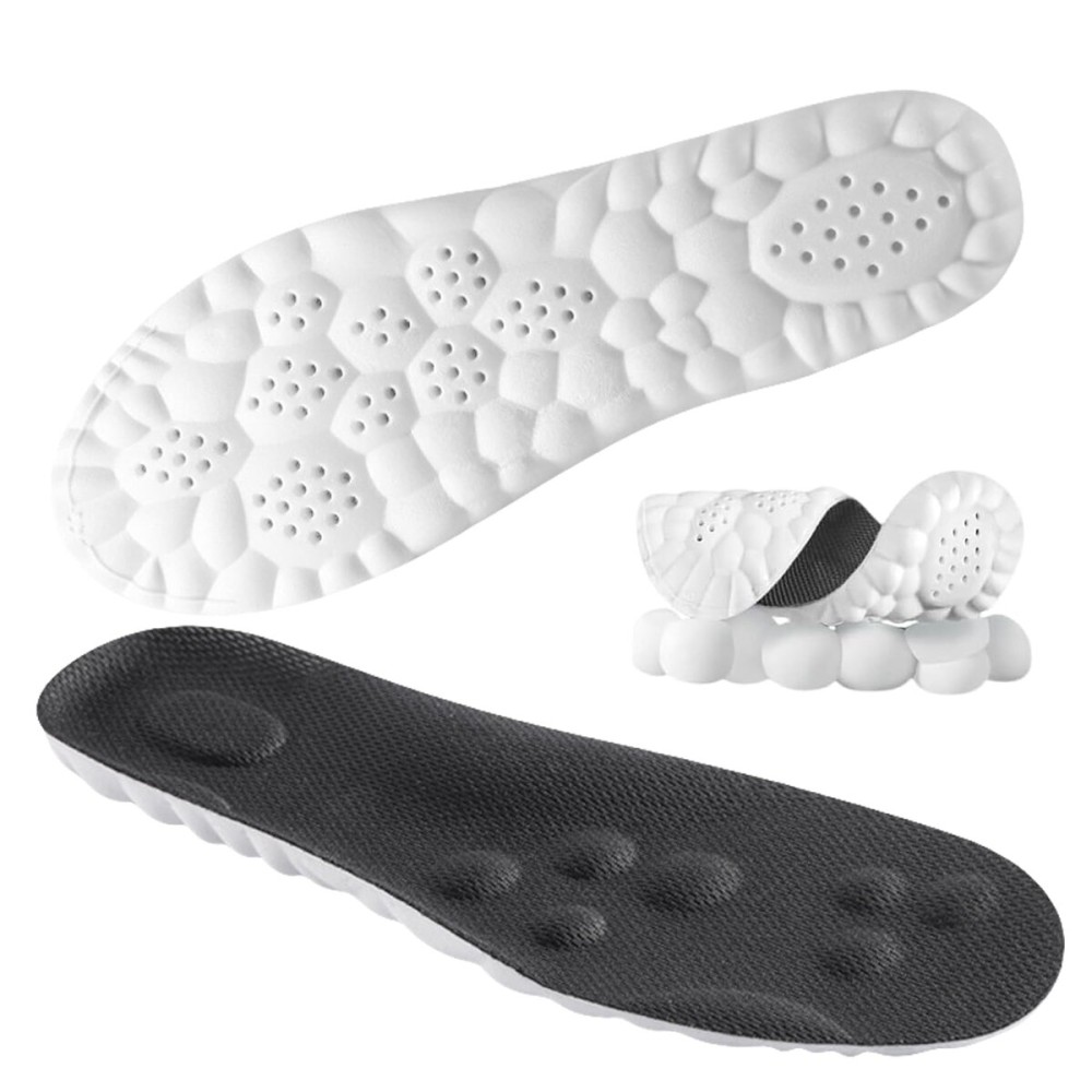 4D Cloud Technology Insole - Super Soft Comfort Insoles, Soft Foot Protection Cloud Feeling Insole, U-Shape Memory Foam Insoles, 4D Sports Memory Foam Insoles (Black, Men 8-8.5/Women 9.5-10)