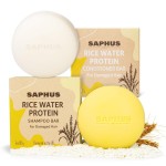 SAPHUS Rice Water Shampoo Bar & Argan Conditioner Bar Set - Strengthening & Nourishing Hair Care Duo for Fine or Weak Hair - Solid Shampoo and Conditioner Bars for Growth, Shine & Scalp Balance