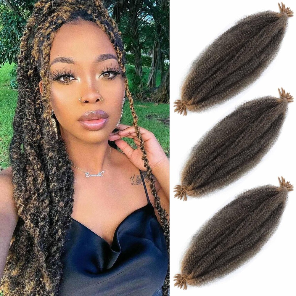 Marley Twist Braiding Hair Springy Afro Twist Hair 12 Inch 3 Packs Pre Fluffed Spring Twist Hair Pre Separated Wrapping Hair for Soft Locs Hair Extensions (12 Inch (Pack of 3), T27)