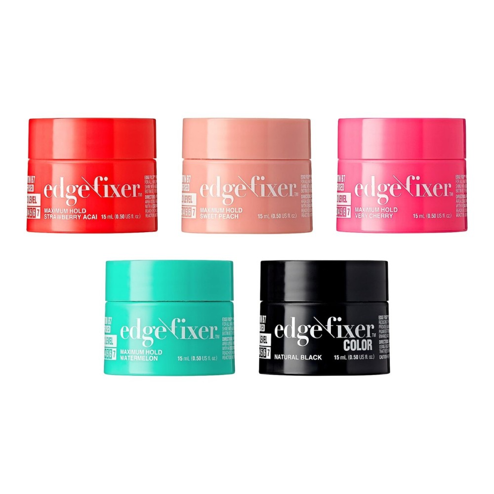 Red by Kiss Edge Fixer 24 Hour Maximum Hold Edge Wax No Flaking Biotin B7 Infused Hair Gel 0.50 fl.oz (Mini Size (5 PCS))