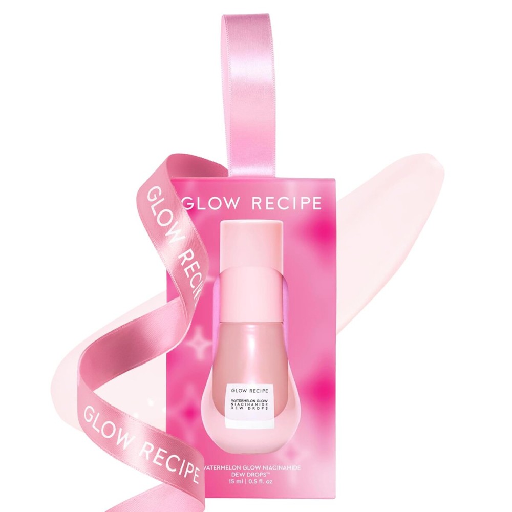 Glow Recipe Stocking Stuffer Niacinamide Serum Dew Drops Ornament - Hydrating Face Serum & Illuminating Makeup Primer for Dewy, Glass Skin + Hyaluronic Acid for Plumping & Highlighting (15 ml)