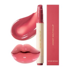 Nature Republic HONEY MELTING LIP (03 BERRY) SOFT LIP STICK, Hydrating Gloss, Moisturizing balms, Sheer tint, Shine & Glowy Finish, korean make up, Stocking Stuffers