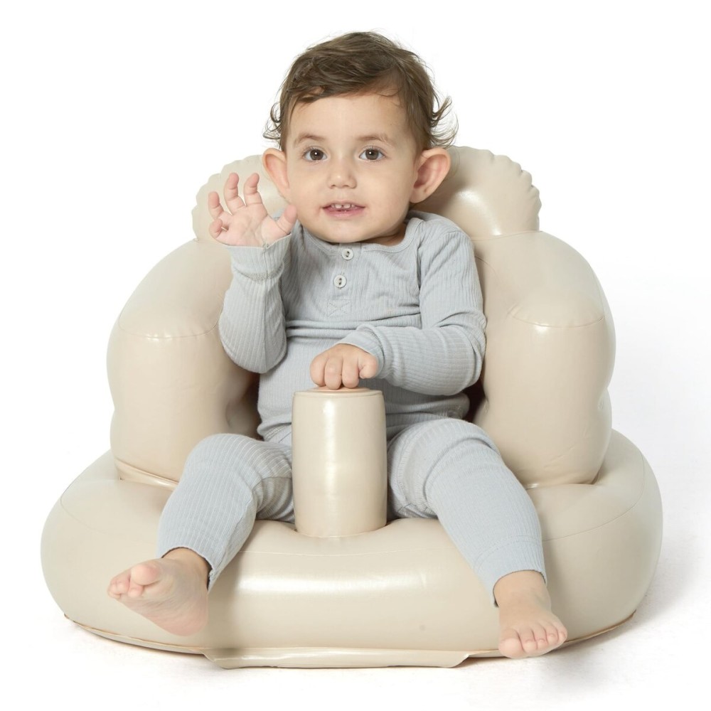 Mink Inflatable Baby Seat for Babies 3+ Months,Infant Floor Seats for Sitting Up,Portable Blow Up Baby Chair with Built in Air Pump, Ideal for Sitting Up and Learning to Play(Khaki)