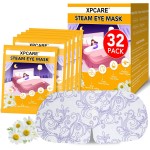 XPCARE 32 Pack Steam Eye Masks for Dry Eyes, SPA Warm Sleep Eye Mask, Disposable Heated Eye Mask for Dark Circles, Puffy Eyes, Relief Stress Eye Fatigue(Chamomile)