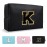 Personalized Initial A-Z Preppy Patch Makeup Bag,Small PU Chenille Letter Cosmetic Bag with Zipper for Teen Girls,Black Cute Toiletry Organizer Bag,Monogram Makeup Case Gift for Women Girls,Letter K