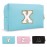 Small Personalized Initial A-Z Preppy Patch Makeup Bag,PU Chenille Letter Travel Cosmetic Pouch with Zipper,Blue Cute Toiletry Bag,Gift Ideal for Teen Girls Women Teacher Bridesmaid,Letter X