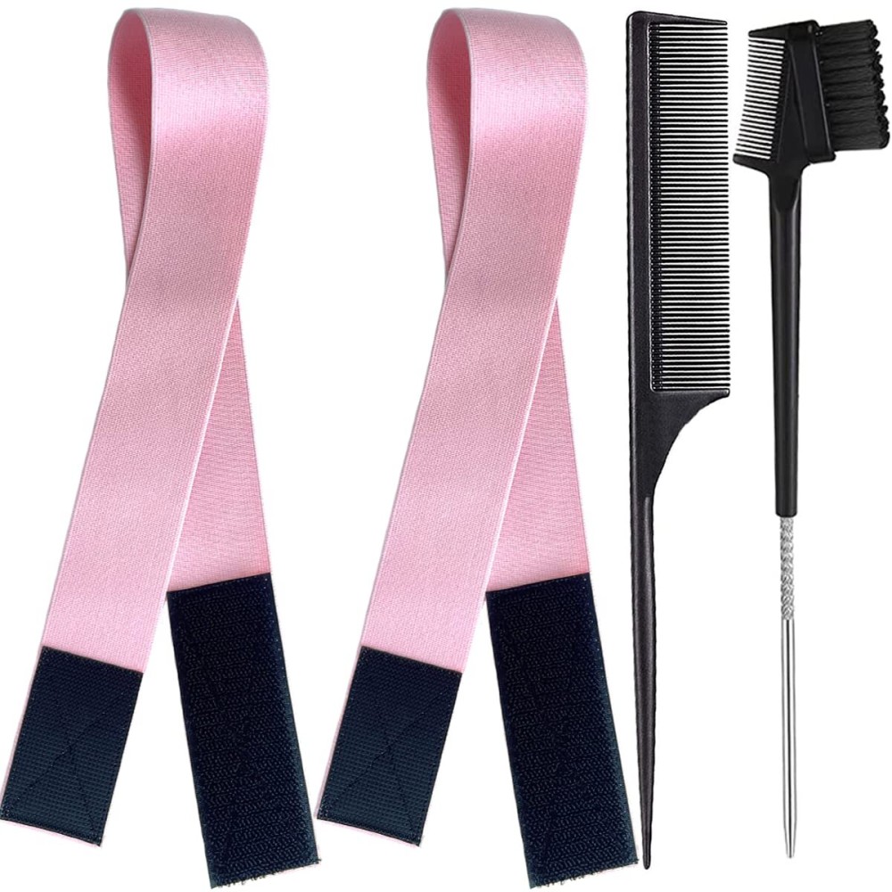 XConstellation Elastic Lace Melting Edge Bands for Wigs - Adjustable Magic Buckle Wraps to Lay and Grip Edges, 2 Pcs Wig Accessories