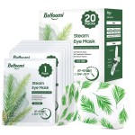 BeHoomi 20 Packs Steam Eye Mask, Heated Eye Mask Warm Compress for Eyes, Disposable Self Heating Steam Mask Sleep, Spa, Travel Essentials & Relaxation Gifts for Women, Stocking Stuffers (Tea Tree)