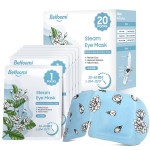 BeHoomi 20 Packs Steam Eye Mask, Heated Eye Mask Warm Compress for Eyes, Disposable Self Heating Steam Mask Sleep, Spa, Travel Essentials & Relaxation Gifts for Women, Stocking Stuffers (Jasmine)