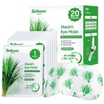 BeHoomi 20 Packs Steam Eye Mask, Heated Eye Mask Warm Compress for Eyes, Disposable Self Heating Steam Mask Sleep, Spa, Travel Essentials & Relaxation Gifts for Women, Stocking Stuffers (Lemongrass)