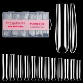 XXXL Nail Tips,BORNBYME Long Square Nail Tip Clear Nail Tips for Acrylic Nail Extension Press on Nails