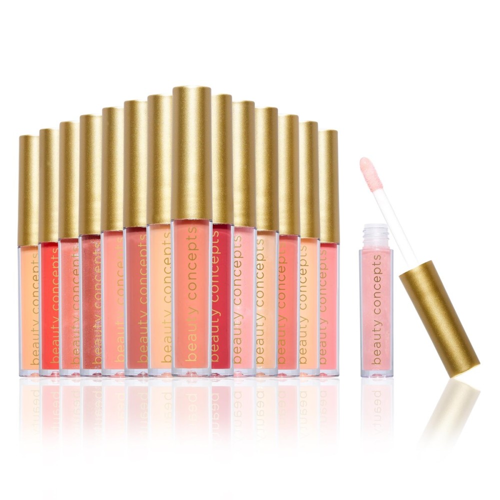 Beauty Concepts Lip Gloss Collection - Shimmering, Glossy Lip Makeup Set for a Radiant Finish, Pink Ornaments