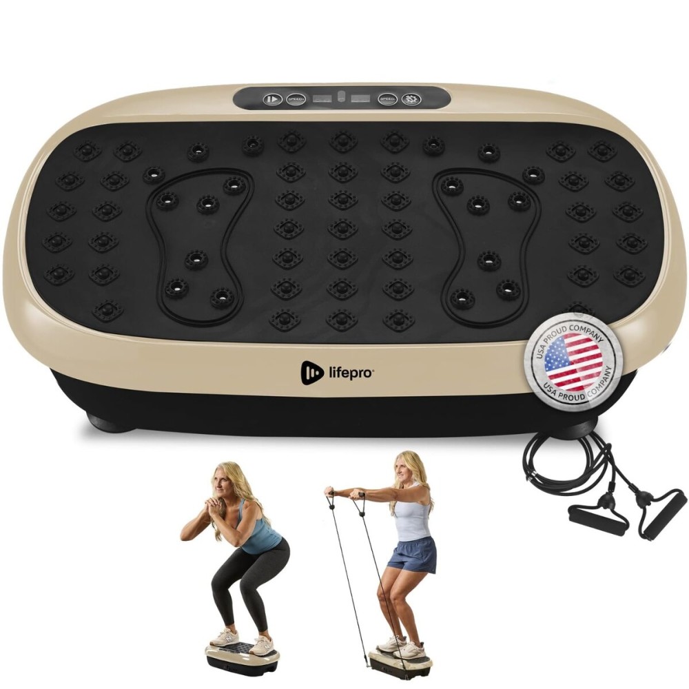 Lifepro Vibration Plate Exercise Machine with Magnetic Acupoints - Full Body Vibration Platform for Beginners and Recovery - Ideal Lymphatic Drainage Massager for Muscle Toning and Overall Fitness