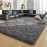 Ompaa Fluffy Area Rugs, Super Soft Shaggy Carpet Fuzzy Long Fur Rug for Bedroom Living Room Dorm, Plush Kids Playroom Baby Girls Nursery Decor Mats, 6x9 Feet Dark Gray