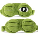 2Pcs Sleep Eye Mask for Women Kids, Shinywear Eye Mask for Sleeping, Cute Sad Frog Blindfold Plush Funny Eye Shade Cover for Travel Yoga Nap Block Out Light - Soft Cotton Inside for Sensive Skin