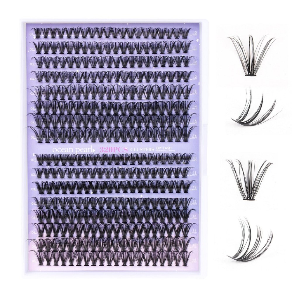 Lash Extension 320 Pcs Individual Lashes Cluster Natural DIY Eyelash Extension Lash Clusters 10-16mm Length Mix 30D+40D Soft Eyelash Extensions for Makeup at Home (30+40D-0.07-10-16MIX)