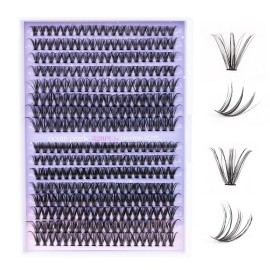 Lash Extension 320 Pcs Individual Lashes Cluster Natural DIY Eyelash Extension Lash Clusters 10-16mm Length Mix 30D+40D Soft Eyelash Extensions for Makeup at Home (30+40D-0.07-10-16MIX)