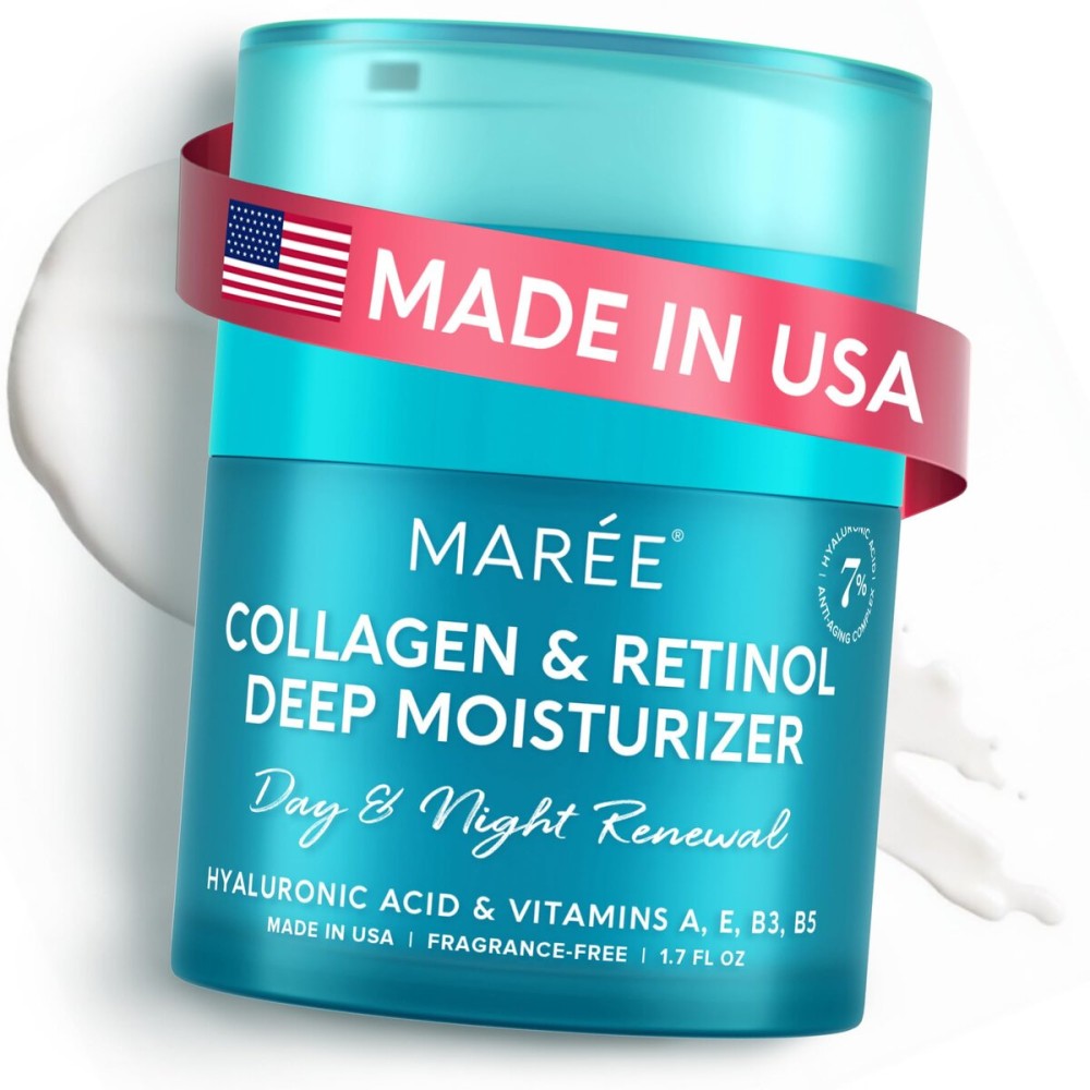 MAREE Face Moisturizer Retinol DD Cream for Face - Daily Wrinkle Cream for Women - Anti Aging Face Cream - Facial Moisturizer with Collagen - Crema Hidratante Para la Cara for Skin Tightening