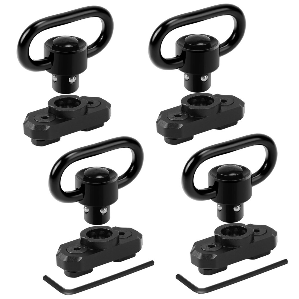 REERON Two Point Traditional QD Sling 1.25 2 Point Swivels Mounts for M-Rails (4 Pack Fixed Mounts)