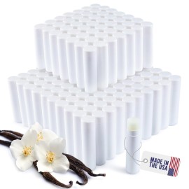 Lip Balm Bulk Unlabeled - Made in USA 150 Pack Vanilla Bulk Chapstick - Natural Ingredients Vitamin E Shea Butter - Custom Chapstick Bulk For Party & Wedding Favors