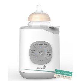 GROWNSY Bottle Warmer, Baby Bottle Warmer Fast for Breastmilk & Formula, Accurate Temperature Control, Milk Warmer for All Bottles with Thaw, Sterilizing, Keep Warm, Heat Food