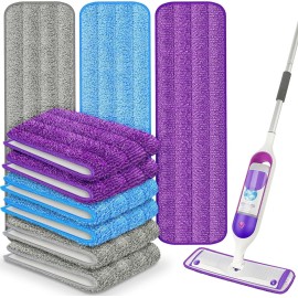 9 Pack Reusable Mop Pads Compatible with Swiffer PowerMop, Microfiber Mop Pads Refills Machine Washable, Durable, and Highly Absorbent Suitable for All Floor Types