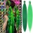 Green+Light Green Pre stretched Braiding Hair 2 Packs Pre feathered Braid Hair Extensions 30 Inches Hair Braids