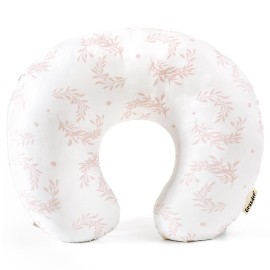 GRSSDER Nursing Pillow Cover, Stretchy Soft Minky Breastfeeding Pillow Slipcovers, Snugly Fit Most Nursing Support Pillows for Breastfeeding, Comfortable Safe Pillow Cover, Pink Flora
