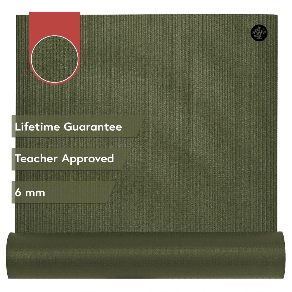 Manduka PRO Yoga Mat 71 - 6mm | Lifetime Durability | Hygienic Construction | Premium Studio Quality | Teacher Approved | 71 x 26 inches | Earth