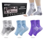KOLEVAPE 3 Pairs Neuropathy Socks for Women & Men,Nano Comprex Ankle Sleeves Protection Elastic Socks,Soothe Socks for Neuropathy Pain,Anti Fatigue Compression Foot Sleeve Brace Socks