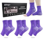 KOLEVAPE 3 Pairs Neuropathy Socks for Women & Men,Nano Comprex Ankle Sleeves Protection Elastic Socks,Soothe Socks for Neuropathy Pain,Anti Fatigue Compression Foot Sleeve Brace Socks