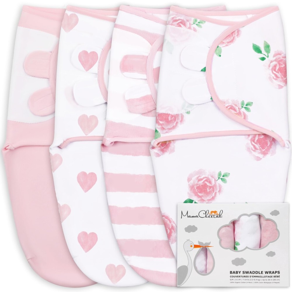 Mama Cheetah Baby Swaddle Bag, Organic Swaddle Blanket, Newborn Swaddle Bags, Adjustable Baby Sleep Sling, Easy Swaddle for Boy Girl 0-3 Months