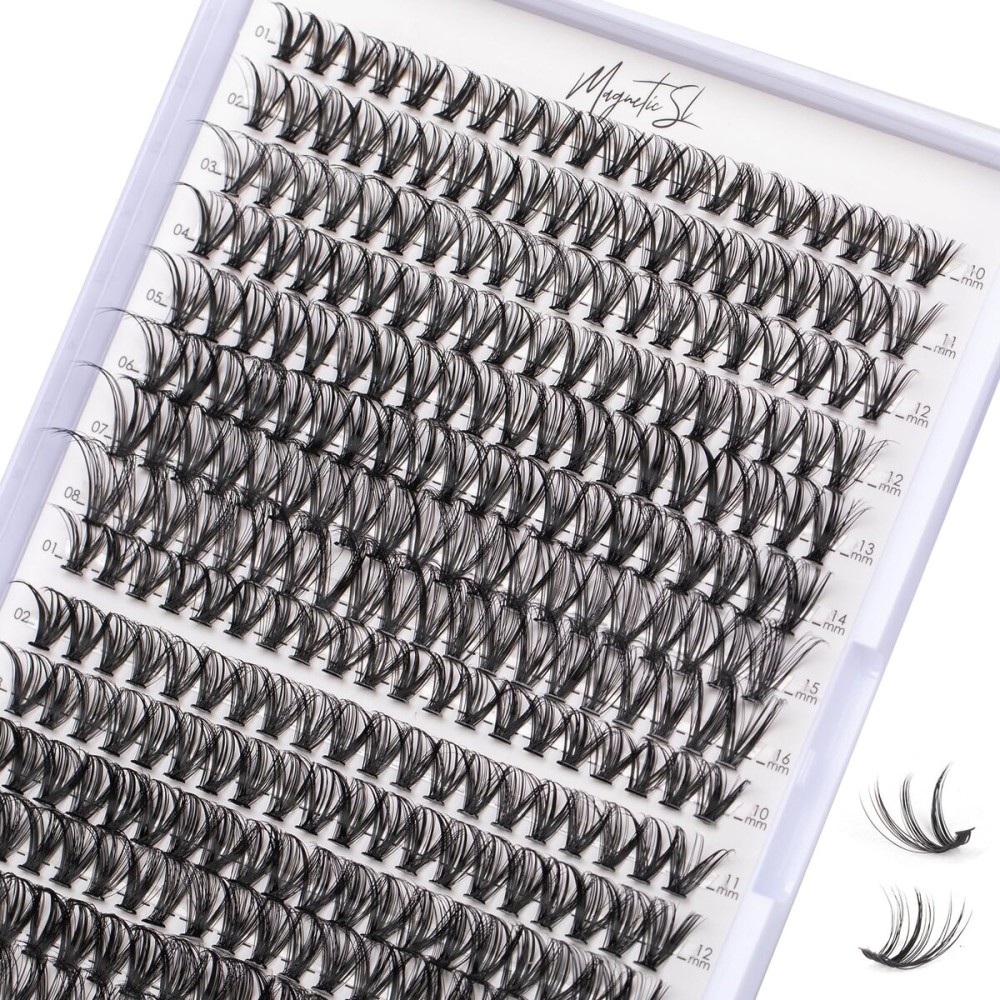 Lash Clusters 320pcs Individual Lashes 30D&40D DIY Lash Extensions D-Curl Lash Clusters False Eyelashes Natural Look 10-16mm Mix Cluster Eyelash Extensions EASY TO USE (30D+40D-0.07D)