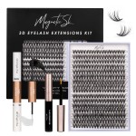 Lash Clusters DIY Lash Extensions Kit 320pcs Individual Lashes Clusters 30D 40D D-Curl Eyelash Extension Kit with Applicator and Lash Bond&Seal,Clusters Lash Glue Remover Mix 10-16mm (30D+40D-320 KIT)