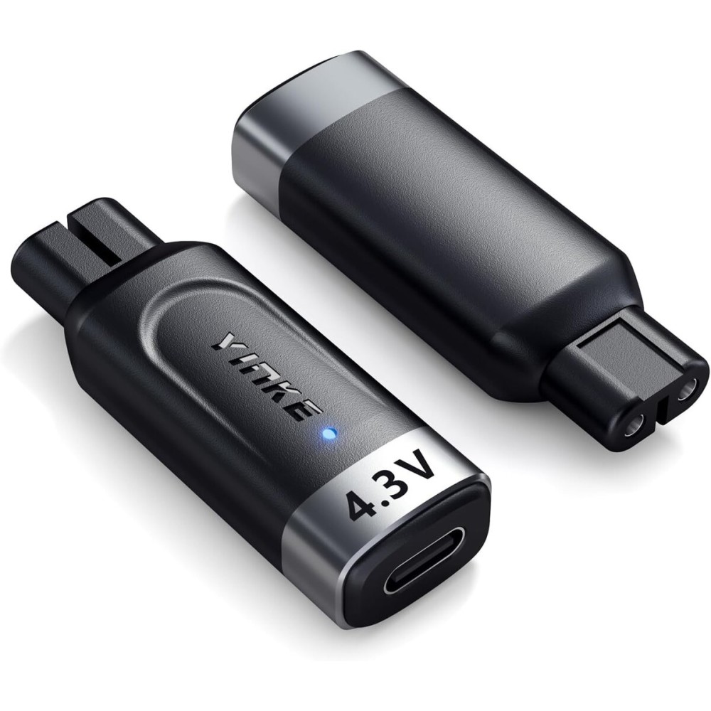 Yinke 4.3V Type-C Shaver Adapter Charger for Philips Norelco Oneblade QP2520 QP2515 QP2620 MG5700 MG3740 with Charging Indicator, A00390 Electric Razor Power Adapter Without Charger Cord(1 PC)