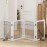 Mino Kesper Dog Gate Indoor, Metal Dog Gates for Doorways House, 24-Inch Freestanding Pet Gates for Dogs, Puppy Fence (4 Panel, White)