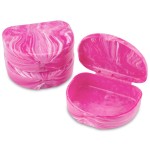 Practicon Marble Retainer Cases, Orthodontic Aligner Case, Mouth Guard Holder (3 Pack) (Pink)