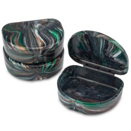 Practicon Marble Retainer Cases, Orthodontic Aligner Case, Mouth Guard Holder (3 Pack) (Camo)