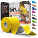 Kinesiology Tape-Incredible Support for Athletic Sports and Recovery + Free Taping Guide - Pre-Cut 2 inch 16.4 feet (Sunny Yellow + Free Taping Guide, 1 Pack)
