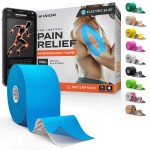 Kinesiology Tape-Incredible Support for Athletic Sports and Recovery + Free Taping Guide-Uncut 2 inch 32 feet Roll (Electric Blue + Free Taping Guide, Pack of 1)