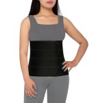 S Abdominal Binder Post Surgery for Men and Women, 12 High Postpartum Tummy Tuck Belt Provides Bariatric Stomach Compression, High Elasticity, Breathable - (30 - 45) 4 PANEL Black