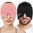 Migraine Relief Gel Ice Head Wrap, Hot and Cold Therapy Headache Relief Hat, Migraine Cap for Puffy Eyes, Headache Eyes Mask for Sinus, Tension and Stress Relief (Black & Pink)