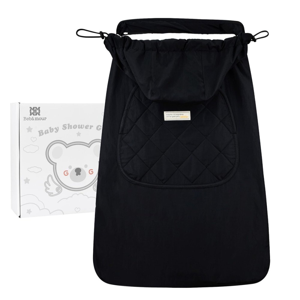 Bebamour Baby Carrier Winter Cover Universal Hoodie All Season Carrier Cover for Baby Carrier (A Black)