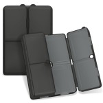 FYY Daily Pill Organizer,7 Compartments Portable Pill Case Travel Pill Organizer,[Folding Design] Large Pill Box for Purse Pocket to Hold Vitamins,Cod Liver Oil,Supplements and Medication-Clear Black