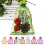 ANZNKU 100PCS Premium Green Organza Bags 5x7 inches Mesh Bag Drawstring, Gift Bags for Christmas Party, Wedding Favors