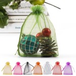 ANZNKU 50 Pack Organza Bags 4 x 6 inch Premium Sheer Drawstring Small Mesh Bag for Christmas Candy Jewelry Party Wedding Favor Gift Bag (Green)
